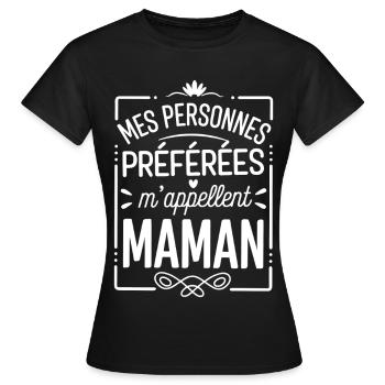 Meine Lieblingsmenschen nennen mich Mama - Frauen T-Shirt - Schwarz - Vorne - AI Model Female 172 dark (172cm)