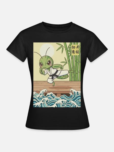 Kawaii Kampfkunst Gottesanbeterin - Frauen T-Shirt - Schwarz