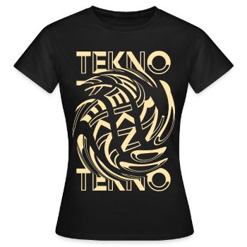 Tekno Spirale – Rave-Party-Outfit Männer Frauen - Frauen T-Shirt - Schwarz - Vorne - AI Model Female 172 dark (172cm)
