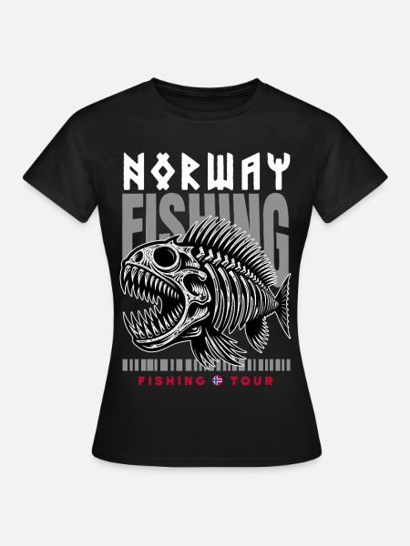 Norway Fishing Tour - Frauen T-Shirt - Schwarz