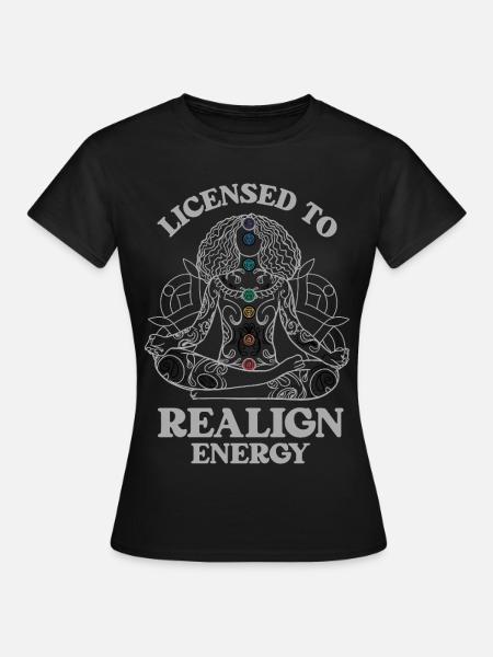 Chakra Lizenz - Energie im Flow - Frauen T-Shirt - Schwarz