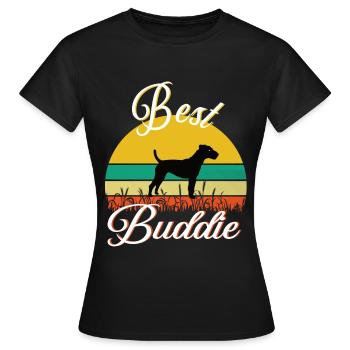Meilleur Buddie Jack Russel retro - T-shirt Femme - noir - Devant - AI Model Female 172 dark (172cm)