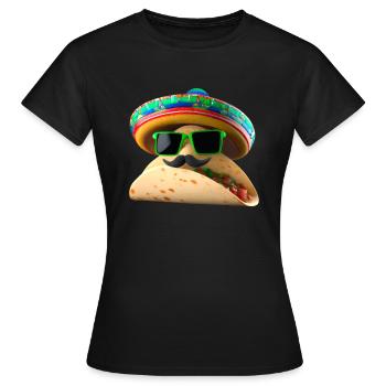 Taco Sunglasses Sombrero - Women's T-Shirt - black - Front - AI Model Female 172 dark (172cm)