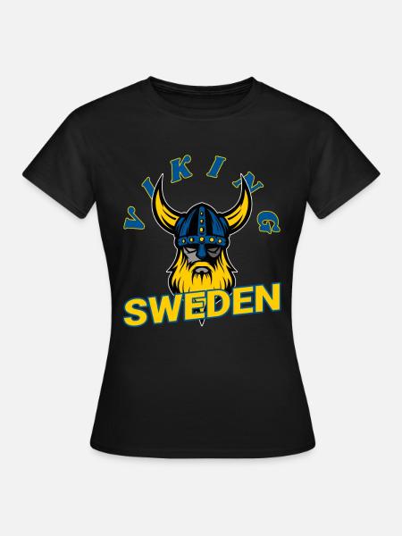 Schweden, Wikinger - T-shirt dam - svart