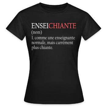 Enseichiante Prof Enseignante Humour - T-shirt Femme - noir - Devant - AI Model Female 172 dark (172cm)
