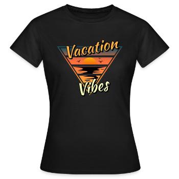 Retro Sommer Strand Sonne Urlaub - Frauen T-Shirt - Schwarz - Vorne - AI Model Female 172 dark (172cm)