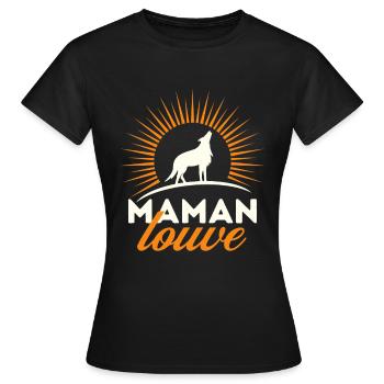 Maman Louve - T-shirt Femme - noir - Devant - AI Model Female 172 dark (172cm)