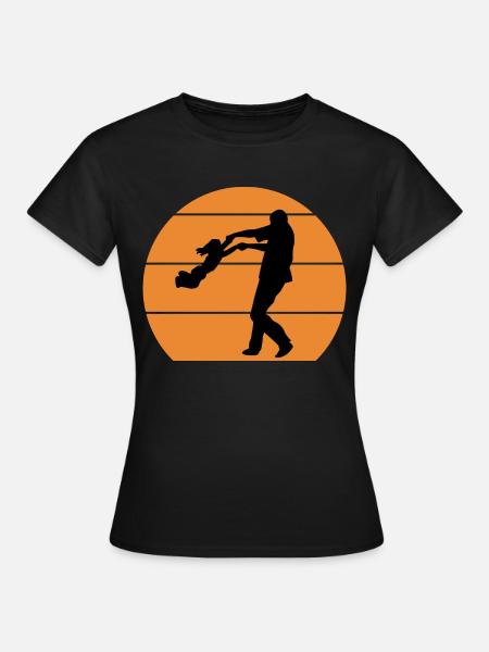 Vater und Tochter - Frauen T-Shirt - Schwarz