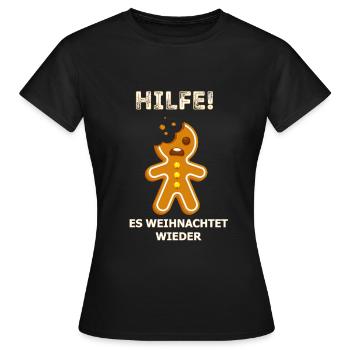 Noël en pain d'épice - T-shirt Femme - noir - Devant - AI Model Female 172 dark (172cm)