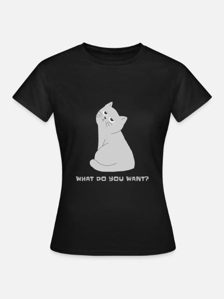Gracioso Gato serio que quieres Gato gracioso - T-shirt dam - svart