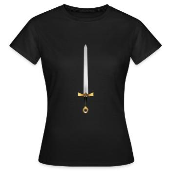 Goldener Ritter Schwert gold knight sword - Frauen T-Shirt - Schwarz - Vorne - AI Model Female 172 dark (172cm)