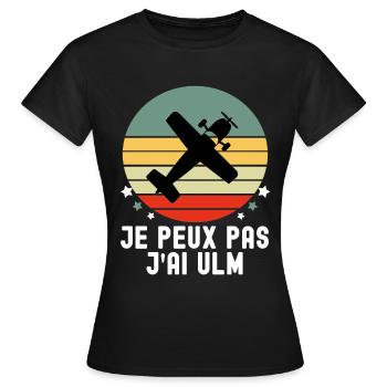 je peux pas j ai ulm humour ulm vintage - T-shirt Femme - noir - Devant - AI Model Female 172 dark (172cm)