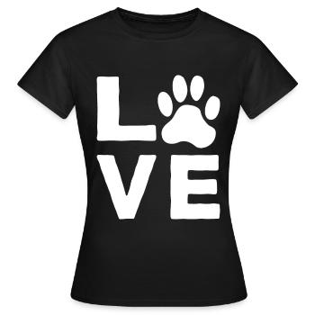 Chien Amour Chien Amour Chien Amour Patte - T-shirt Femme - noir - Devant - AI Model Female 172 dark (172cm)