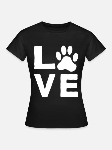 Dog Love Dog Love Dog Lover Paw - Women's T-Shirt - black
