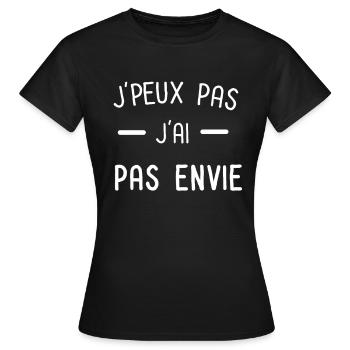 Je peux pas j'ai pas envie - T-shirt Femme - noir - Devant - AI Model Female 172 dark (172cm)