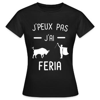 je peux pas j'ai feria taureau matador - T-shirt Femme - noir - Devant - AI Model Female 172 dark (172cm)