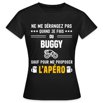 buggy ne dérangez pas sauf apéro - T-shirt Femme - noir - Devant - AI Model Female 172 dark (172cm)