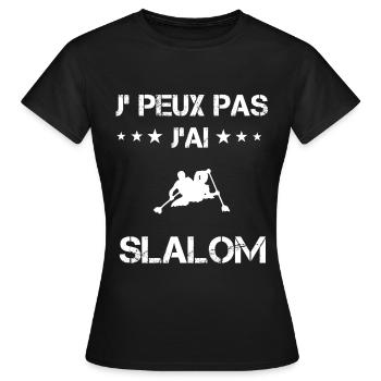 Je peux pas j'ai slalom cadeau slalomeur - T-shirt Femme - noir - Devant - AI Model Female 172 dark (172cm)