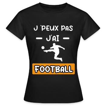 je peux pas j'ai football sport cadeau football - T-shirt Femme - noir - Devant - AI Model Female 172 dark (172cm)