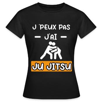 je peux pas j'ai ju jitsu cadeau ju jitsu - T-shirt Femme - noir - Devant - AI Model Female 172 dark (172cm)