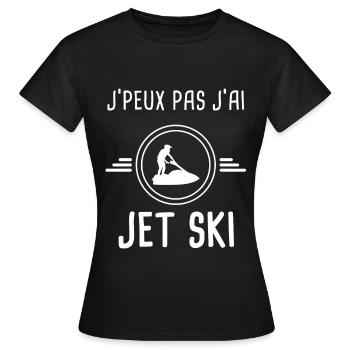 jet ski je peux pas j'ai jet ski jet skieur - T-shirt Femme - noir - Devant - AI Model Female 172 dark (172cm)