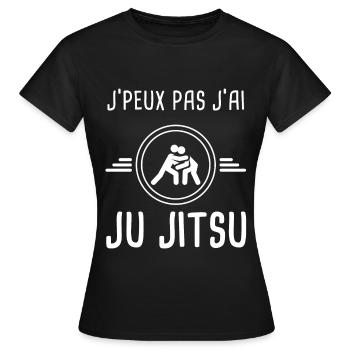 ju jitsu je peux pas j'ai ju jitsu judoka - T-shirt Femme - noir - Devant - AI Model Female 172 dark (172cm)