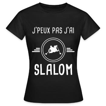 slalom je peux pas j'ai slalom slalomeur - T-shirt Femme - noir - Devant - AI Model Female 172 dark (172cm)