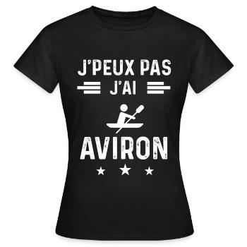 avironneur je peux pas j'ai aviron - T-shirt Femme - noir - Devant - AI Model Female 172 dark (172cm)