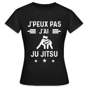 judoka je peux pas j'ai ju jitsu - T-shirt Femme - noir - Devant - AI Model Female 172 dark (172cm)