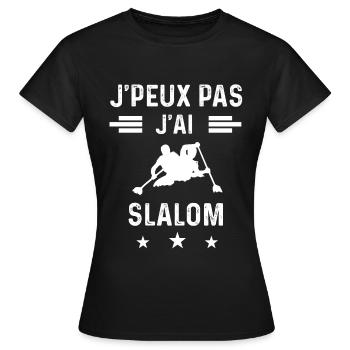 slalomeur je peux pas j'ai slalom - T-shirt Femme - noir - Devant - AI Model Female 172 dark (172cm)