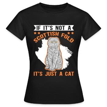 Schottische Faltohrkatze Katzenbesitzer Geschenk - Frauen T-Shirt - Schwarz - Vorne - AI Model Female 172 dark (172cm)