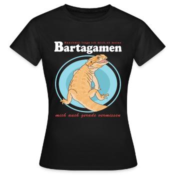 Bartagame Reptilien Bartagamen Geschenk - Frauen T-Shirt - Schwarz - Vorne - AI Model Female 172 dark (172cm)