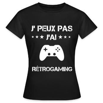 je peux pas j'ai rétrogaming cadeau gameur - T-shirt Femme - noir - Devant - AI Model Female 172 dark (172cm)