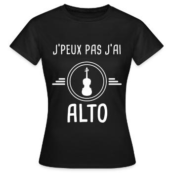 alto je peux pas j'ai alto altiste - T-shirt Femme - noir - Devant - AI Model Female 172 dark (172cm)