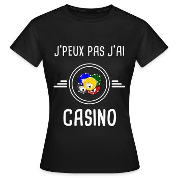 casino je peux pas j'ai casino jetons - T-shirt Femme - noir - Devant - AI Model Female 172 dark (172cm)