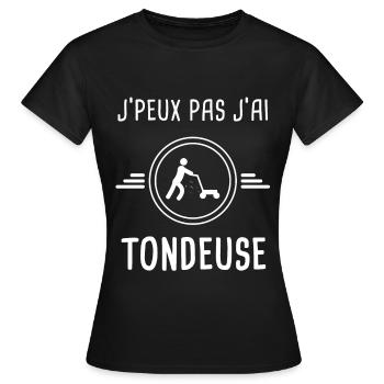 tondeuse je peux pas j'ai tondeuse jardinage - T-shirt Femme - noir - Devant - AI Model Female 172 dark (172cm)