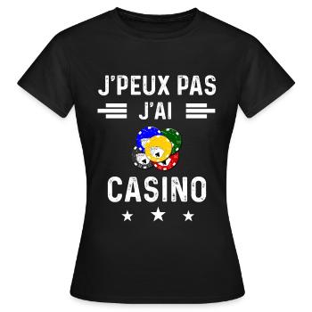 jetons je peux pas j'ai casino - T-shirt Femme - noir - Devant - AI Model Female 172 dark (172cm)