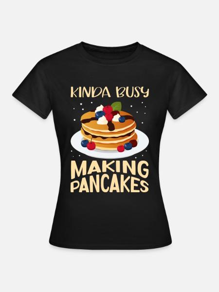 Pfannkuchen Pancake Eierkuchen Geschenk - Frauen T-Shirt - Schwarz