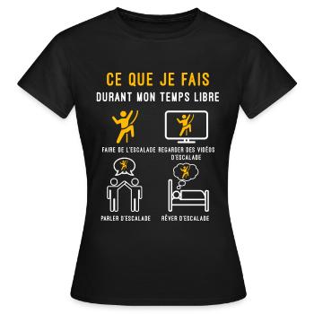 escalade temps libre cadeau grimpeur - T-shirt Femme - noir - Devant - AI Model Female 172 dark (172cm)