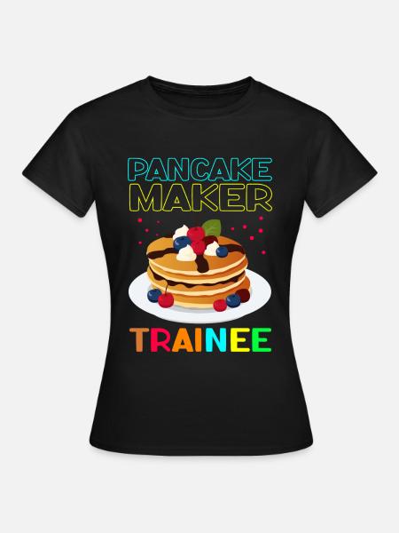 Pfannkuchen Pancake Eierkuchen Geschenk - Frauen T-Shirt - Schwarz