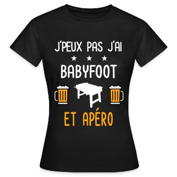 je peux pas babyfoot - T-shirt Femme - noir - Devant - AI Model Female 172 dark (172cm)