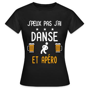 je peux pas danse music - T-shirt Femme - noir - Devant - AI Model Female 172 dark (172cm)