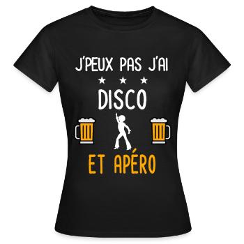 je peux pas disco - T-shirt Femme - noir - Devant - AI Model Female 172 dark (172cm)