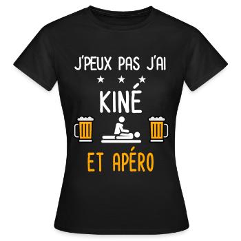 je peux pas kiné - T-shirt Femme - noir - Devant - AI Model Female 172 dark (172cm)