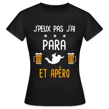 je peux pas para - T-shirt Femme - noir - Devant - AI Model Female 172 dark (172cm)