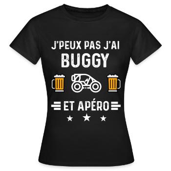 j'peux pas j'ai buggy et apéro - T-shirt Femme - noir - Devant - AI Model Female 172 dark (172cm)