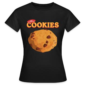 Cookies Cookie | Biscuits Baking Cookies Cadeau - T-shirt Femme - noir - Devant - AI Model Female 172 dark (172cm)
