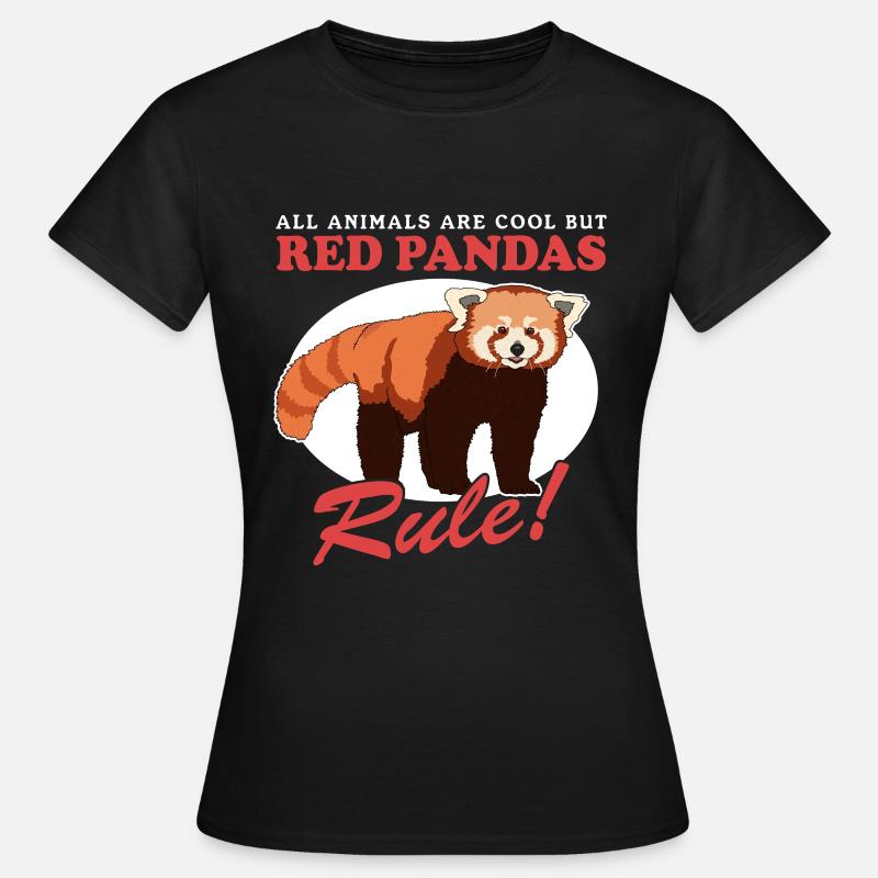 Rød Panda Rød Panda Røde Pandaer Gave - Dame-T-shirt - sort