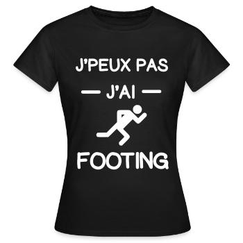 Je peux pas j'ai footing cadeau coureur - T-shirt Femme - noir - Devant - AI Model Female 172 dark (172cm)