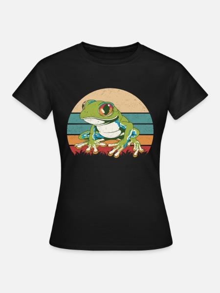 Frosch Rotaugenlaubfrosch Frösche Geschenk - Frauen T-Shirt - Schwarz